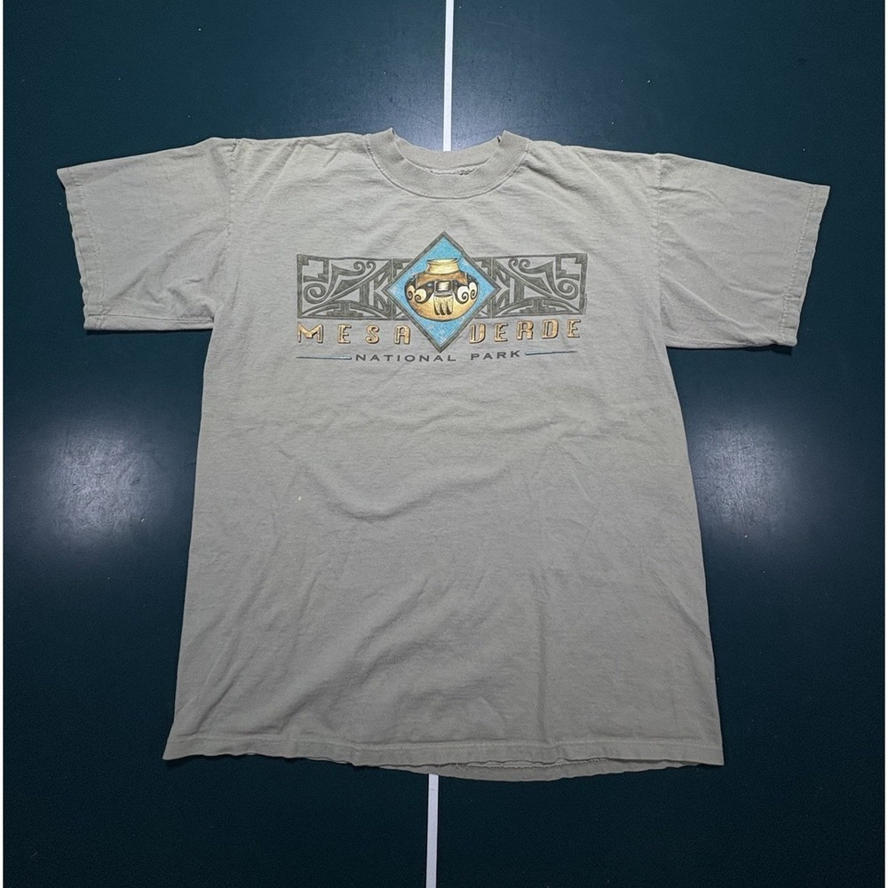Vintage Mesa Verde National Park Souvenir T Shirt Men's Medium Habitat Aztec 90s